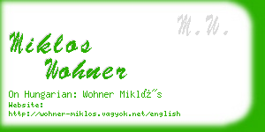 miklos wohner business card